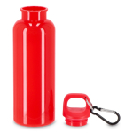 Bouteille en plastique aux couleurs vives avec bouchon assorti 500 ml couleur rouge deuxième vue