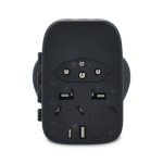 Adaptateur de voyage compact compatible dans plus de 150 pays couleur noir septième vue