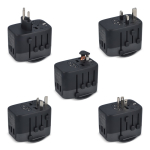 Adaptateur de voyage compact compatible dans plus de 150 pays couleur noir huitième vue