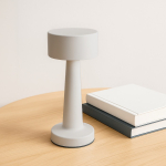 Lampe de table avec 3 modes lumière et capteur tactile couleur beige quatrière vue