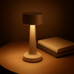 Lampe de table avec 3 modes lumière et capteur tactile couleur beige cinquième vue
