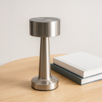 Lampe de table avec 3 modes lumière et capteur tactile couleur argenté quatrière vue