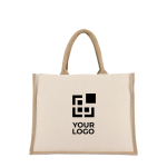Sac en coton avec côtés et fond en jute 320 g/m² vue principale
