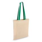 Tote bag en coton OEKO-TEX avec anses colorées 140 g/m² couleur vert