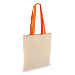 Tote bag en coton OEKO-TEX avec anses colorées 140 g/m² couleur orange