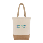 Sac en coton avec soufflet inférieur et anses en jute 320 g/m² vue principale