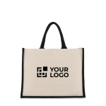 Sac en coton avec côtés et fond en jute coloré 320 g/m² vue principale