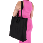 Sac en coton OEKO-TEX multicolore à double anses 140 g/m² couleur noir cinquième vue