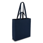 Sac en coton OEKO-TEX multicolore à double anses 140 g/m² couleur bleu foncé