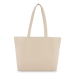 Sac en coton OEKO-TEX avec fermeture éclair 320 g/m² couleur beige troisième vue