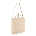Sac en coton OEKO-TEX couleur naturelle à double anses 220 g/m² couleur beige