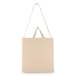 Sac en coton OEKO-TEX couleur naturelle à double anses 220 g/m² couleur beige quatrière vue