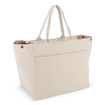 Sac en coton OEKO-TEX avec plusieurs poches 320 g/m² couleur beige