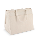 Sac en coton OEKO-TEX avec plusieurs poches 320 g/m² couleur beige troisième vue