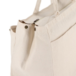 Sac en coton OEKO-TEX avec plusieurs poches 320 g/m² couleur beige cinquième vue