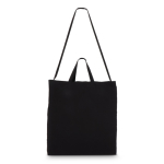 Sac en coton OEKO-TEX multicolore à double anses 220 g/m² couleur noir troisième vue