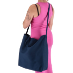 Sac en coton OEKO-TEX multicolore à double anses 220 g/m² couleur bleu foncé quatrière vue