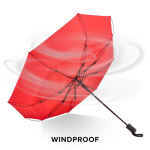 Parapluie pliable résistant au vent avec housse assortie Ø98 couleur rouge huitième vue