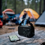 Radio d’urgence en plastique ABS avec lampe torche et alarme Philips couleur noir septième vue