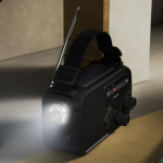 Radio d’urgence en plastique ABS avec lampe torche et alarme Philips couleur noir