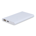 Powerbank en aluminium recyclé de différentes couleurs 4 000 mAh couleur blanc