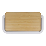 Chargeur sans fil de bureau en bambou avec éclairage 15 W couleur naturel troisième vue