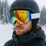 Lunettes de sport pour le ski et le snowboard avec sangle réglable couleur blanc septième vue