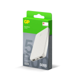 Batterie externe pour charger 3 appareils simultanément 5 000 mAh couleur beige troisième vue