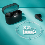 Écouteurs sans fil à longue autonomie marque Phillips couleur noir cinquième vue