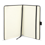 Carnet en cuir synthétique au design original A5 à pages lignées couleur noir quatrière vue