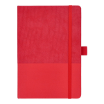 Carnet en cuir synthétique au design original A5 à pages lignées couleur rouge deuxième vue