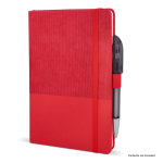 Carnet en cuir synthétique au design original A5 à pages lignées couleur rouge cinquième vue