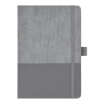 Carnet en cuir synthétique au design original A5 à pages lignées couleur gris deuxième vue