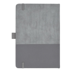 Carnet en cuir synthétique au design original A5 à pages lignées couleur gris troisième vue