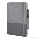 Carnet en cuir synthétique au design original A5 à pages lignées couleur gris cinquième vue