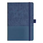 Carnet en cuir synthétique au design original A5 à pages lignées couleur bleu foncé deuxième vue