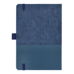 Carnet en cuir synthétique au design original A5 à pages lignées couleur bleu foncé troisième vue
