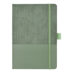 Carnet en cuir synthétique au design original A5 à pages lignées couleur vert olive deuxième vue