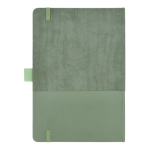 Carnet en cuir synthétique au design original A5 à pages lignées couleur vert olive troisième vue