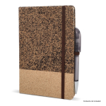 Carnet avec couverture en liège et marc de café A5 à pages lignées couleur naturel cinquième vue