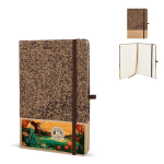 Carnet avec couverture en liège et marc de café A5 à pages lignées