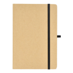 Carnet en carton avec détails colorés A5 à pages lignées couleur noir deuxième vue