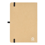 Carnet en carton avec détails colorés A5 à pages lignées couleur noir troisième vue