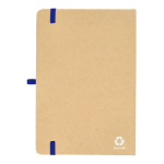 Carnet en carton avec détails colorés A5 à pages lignées couleur bleu troisième vue