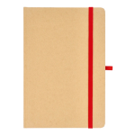 Carnet en carton avec détails colorés A5 à pages lignées couleur rouge deuxième vue