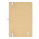 Carnet en carton avec détails colorés A5 à pages lignées couleur blanc troisième vue