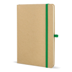 Carnet en carton avec détails colorés A5 à pages lignées couleur vert