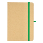 Carnet en carton avec détails colorés A5 à pages lignées couleur vert deuxième vue