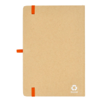 Carnet en carton avec détails colorés A5 à pages lignées couleur orange troisième vue