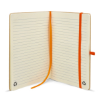 Carnet en carton avec détails colorés A5 à pages lignées couleur orange quatrière vue